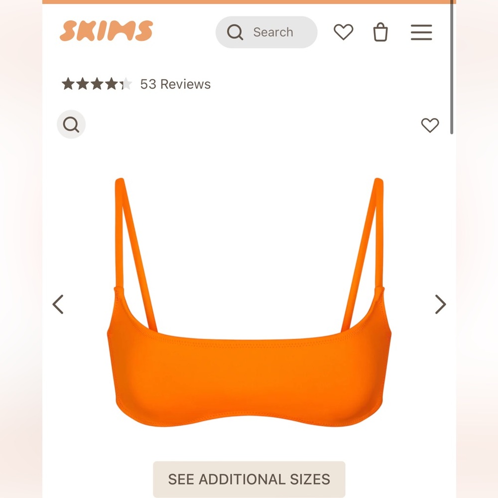 SKIMS Signature Swim Micro Scoop Bikini Top Orange